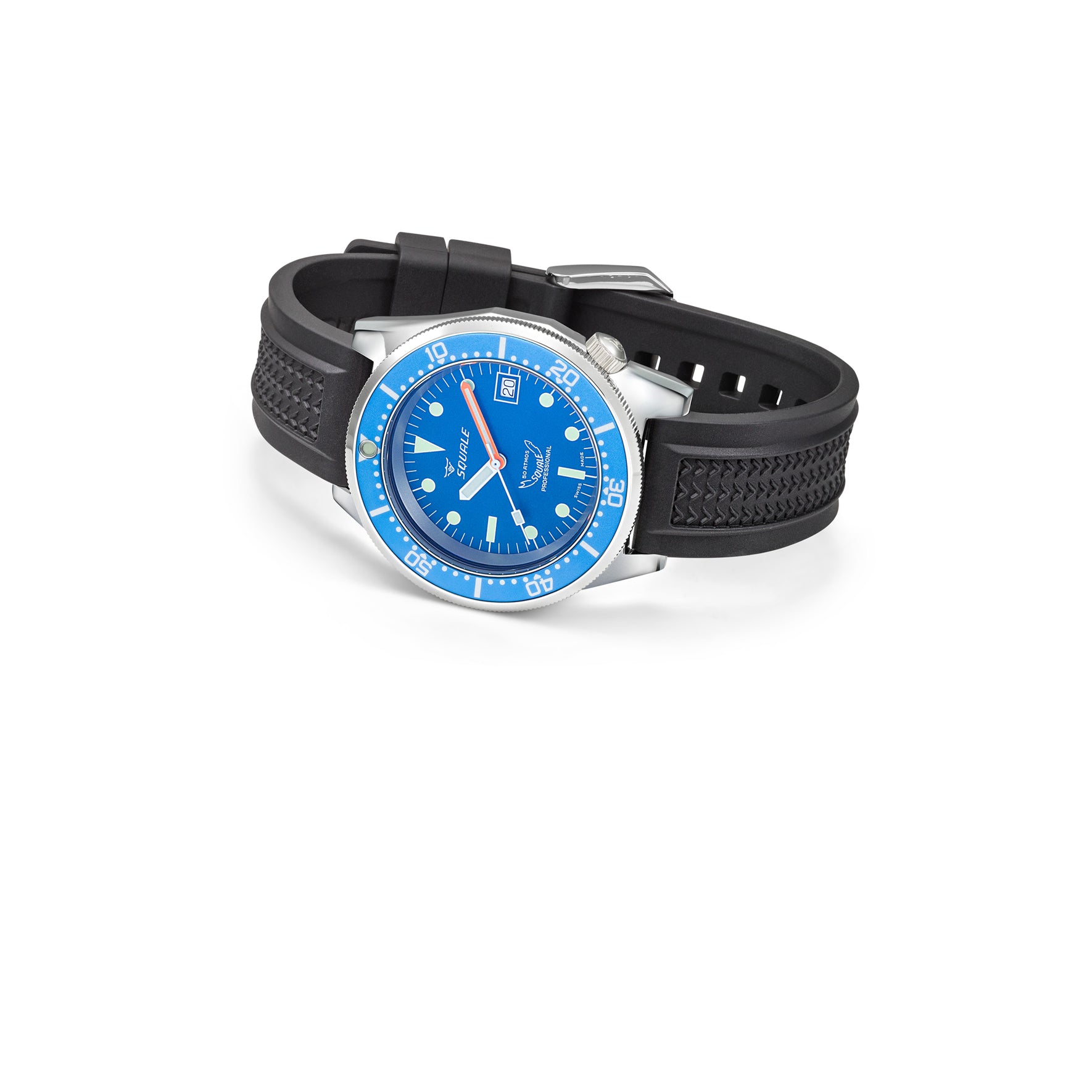 Squale 1521 Classic Steel Blue on Strap 1521OCN.VO