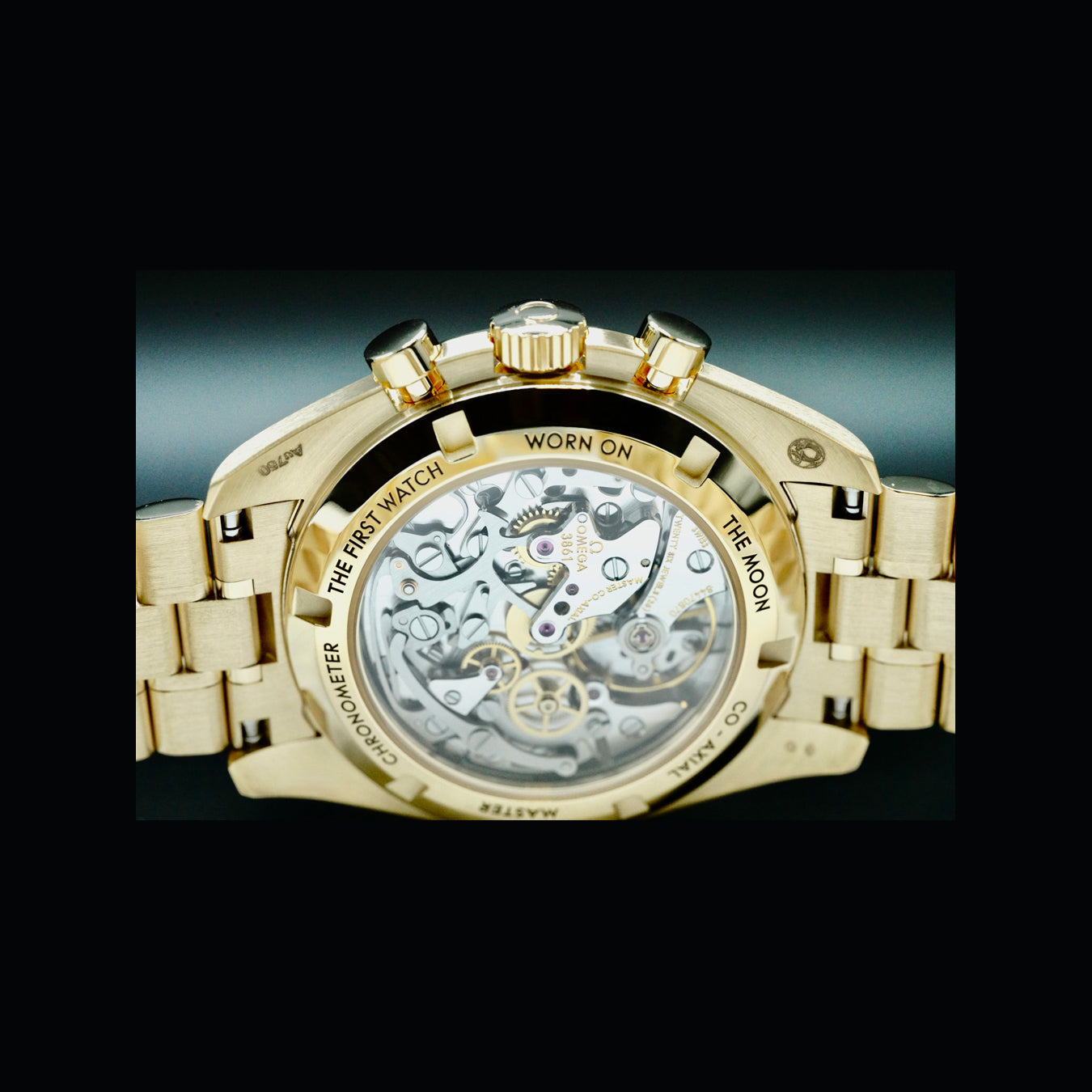 Omega 310.60.42.50.99.002 Speedmaster Moonwatch Professional Master Chronometer Moonshine Gold Dial on Bracelet