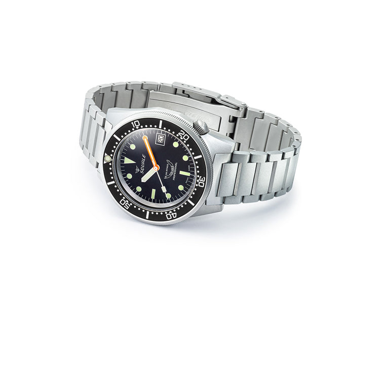 Squale 1521 Black Blasted Steel black on Bracelet 1521BKBL.SQ20S