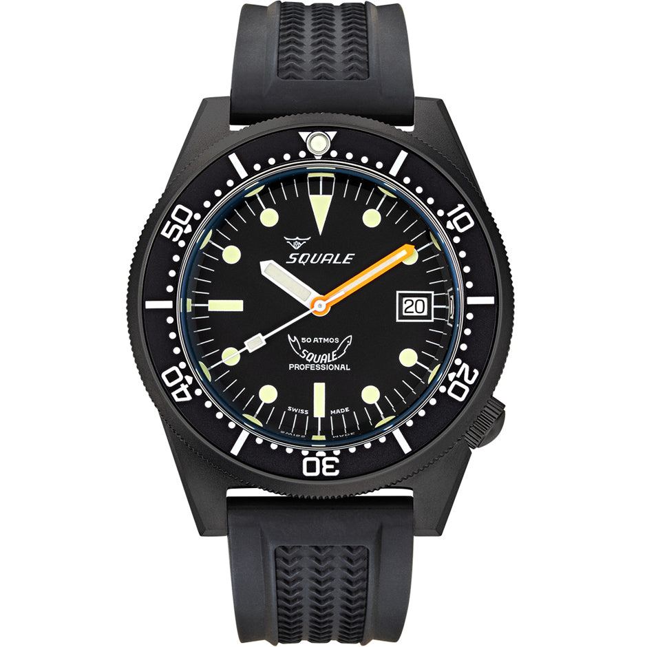 Squale 1521 Pvd Steel Black on Strap 1521PVD.VO