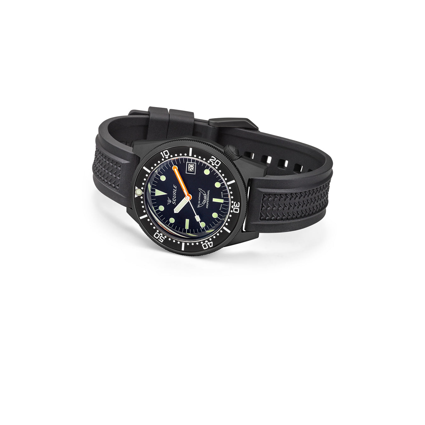 Squale 1521 Pvd Steel Black on Strap 1521PVD.VO