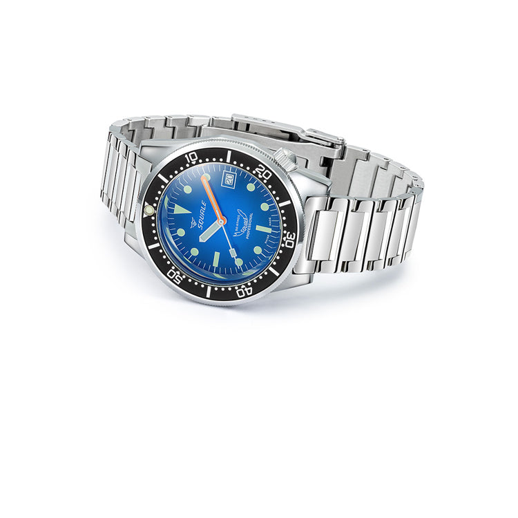 Squale 1521 Blue Ray Steel Blue on Bracelet 1521PROFD.SQ20L