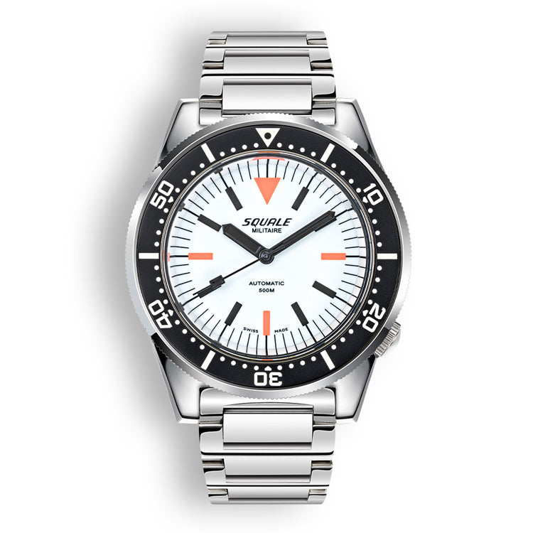 Squale 1521 Full Luminous Militaire Steel White on Bracelet 1521FUMIWT.SQ20L