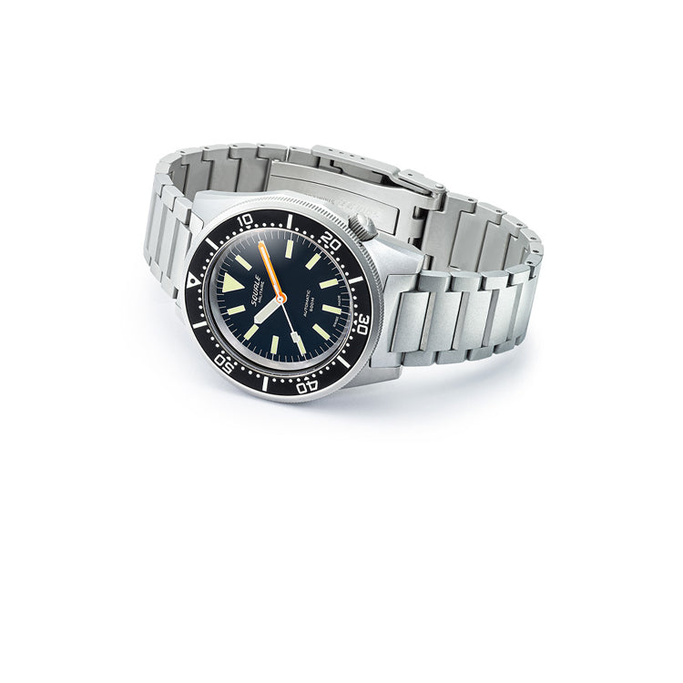 Squale 1521 Militaire Blasted Steel Black on Bracelet 1521MILBL.SQ20S
