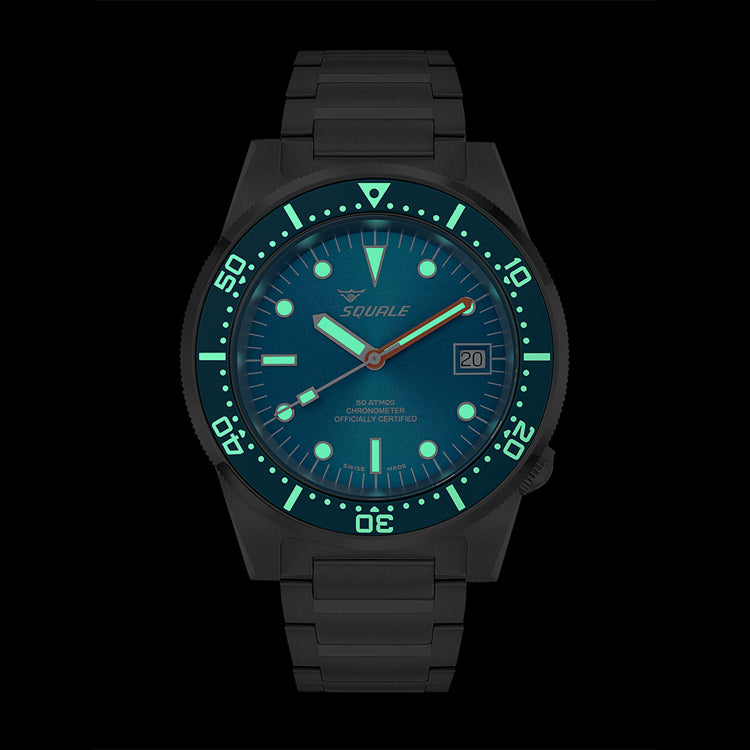 Squale 1521 Ocean COSC Steel Blue on Bracelet 1521COSOCN.SQ20B