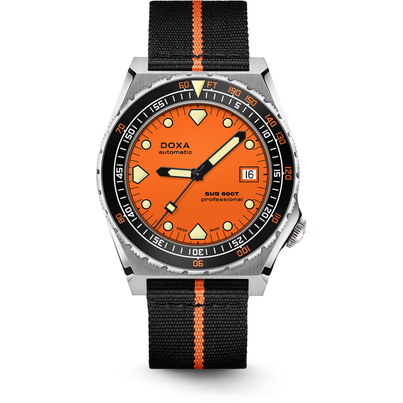 DOXA Sub 600T Professional 861.10.351.34-N on Black/Orange NATO Strap