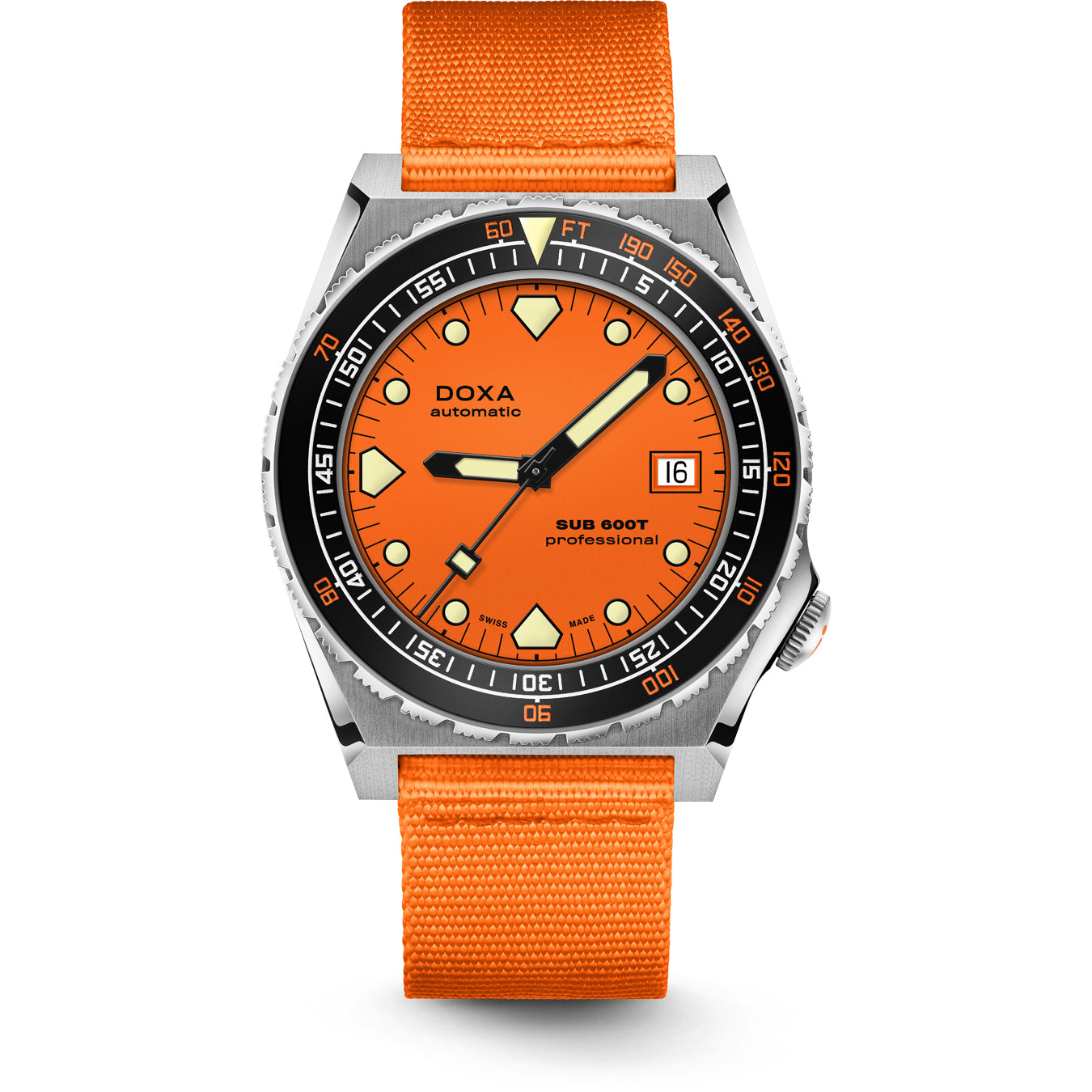 DOXA Sub 600T Professional 861.10.351.21-N on Orange NATO Strap