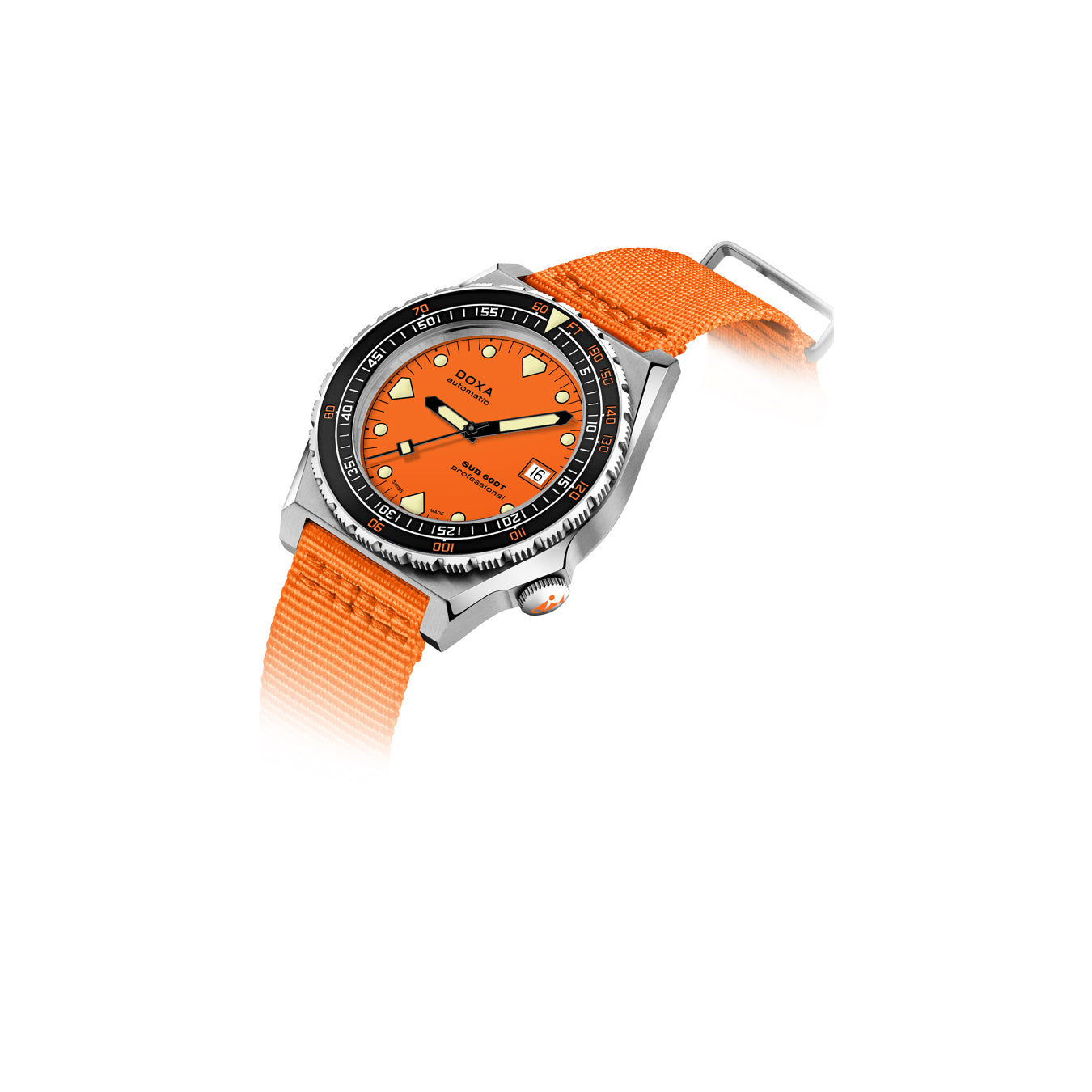 DOXA Sub 600T Professional 861.10.351.21-N on Orange NATO Strap