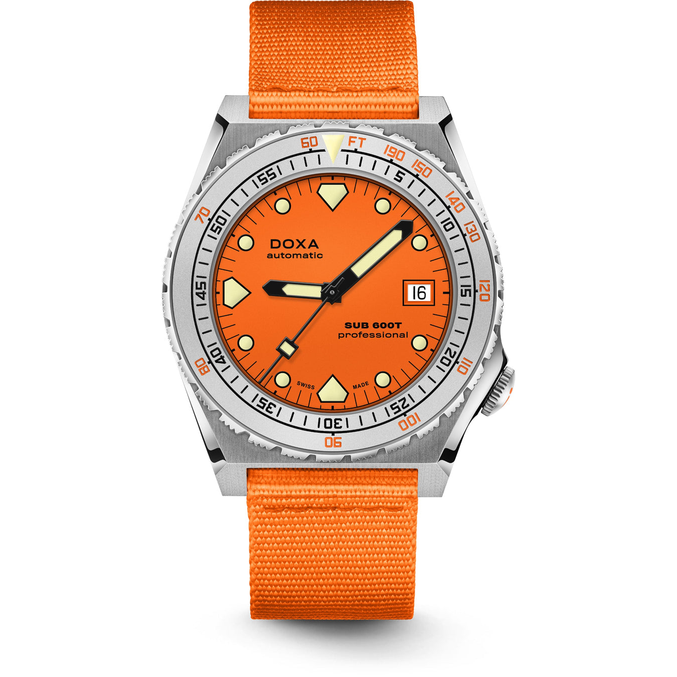 DOXA Sub 600T Professional 862.10.351.21-N on Orange NATO Strap