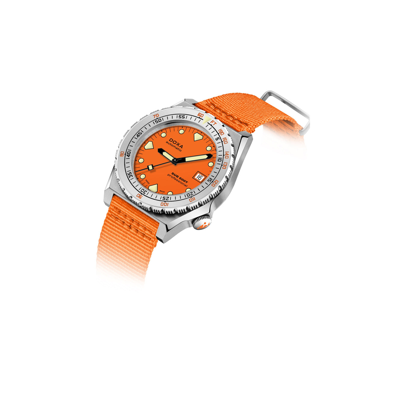 DOXA Sub 600T Professional 862.10.351.21-N on Orange NATO Strap
