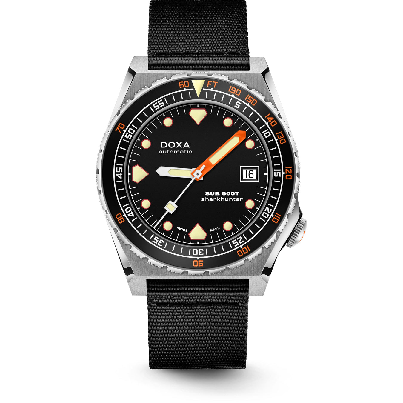 DOXA Sub 600T Sharkhunter 861.10.101.20-N on Black NATO Strap