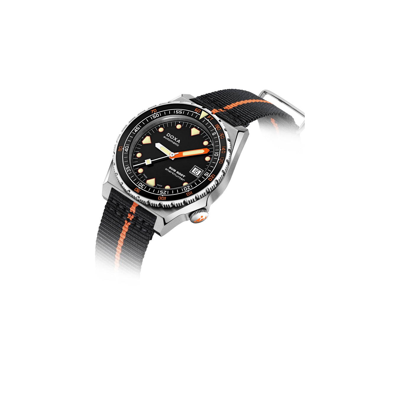 DOXA Sub 600T Sharkhunter 861.10.101.34-N on Black/Orange NATO Strap