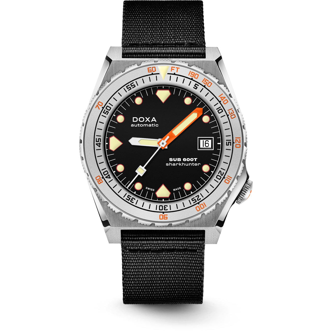 DOXA Sub 600T Sharkhunter 862.10.101.20-N on Black NATO Strap