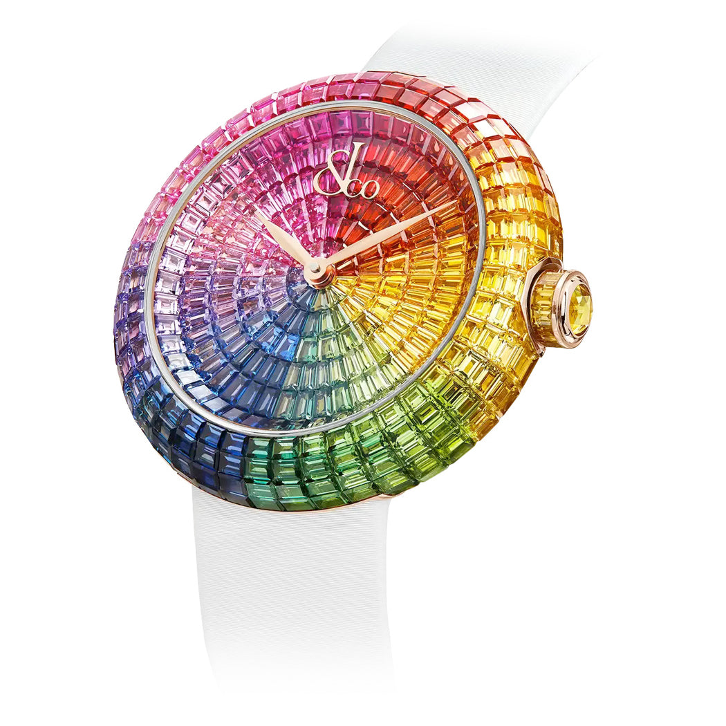 Jacob & Co. Brilliant Baguette Rainbow Rose Gold on Strap