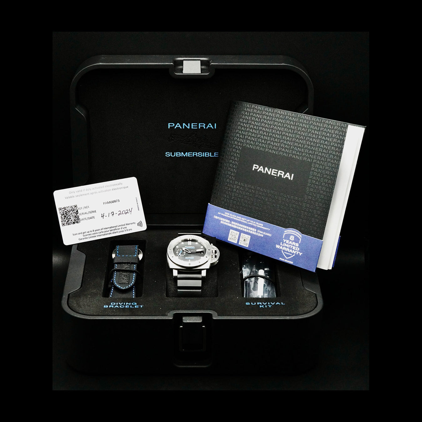 Panerai PAM00973 Luminor Submersible 42mm Black Dial Rubber Strap