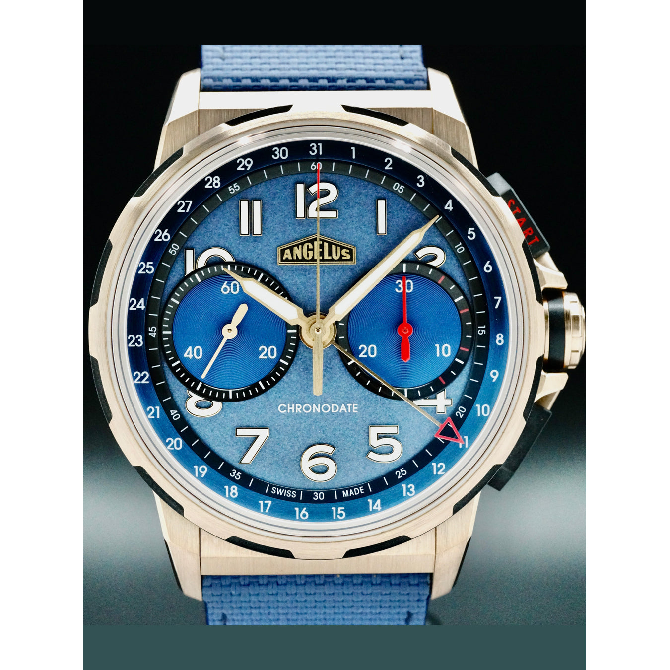 Angelus 0CDZE.U02A.K009H Chronodate Gold Blue