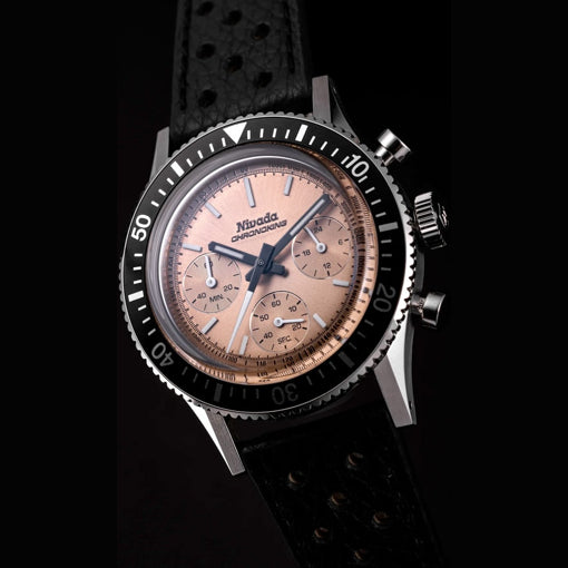 Nivada Grenchen 87043Q17 Chronoking Salmon Dial on Strap