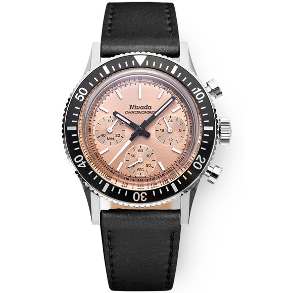 Nivada Grenchen 87043Q17 Chronoking Salmon Dial on Strap