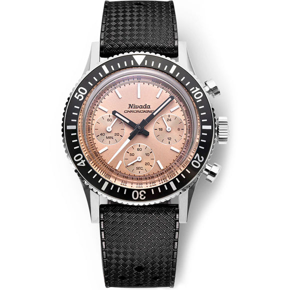 Nivada Grenchen 87043Q01 Chronoking Salmon Dial on Strap
