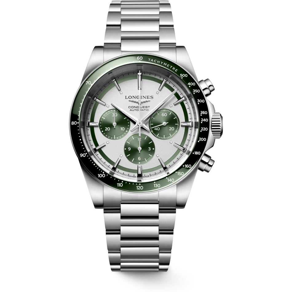 Longines L3.835.4.02.6 Conquest Silver Dial on Bracelet