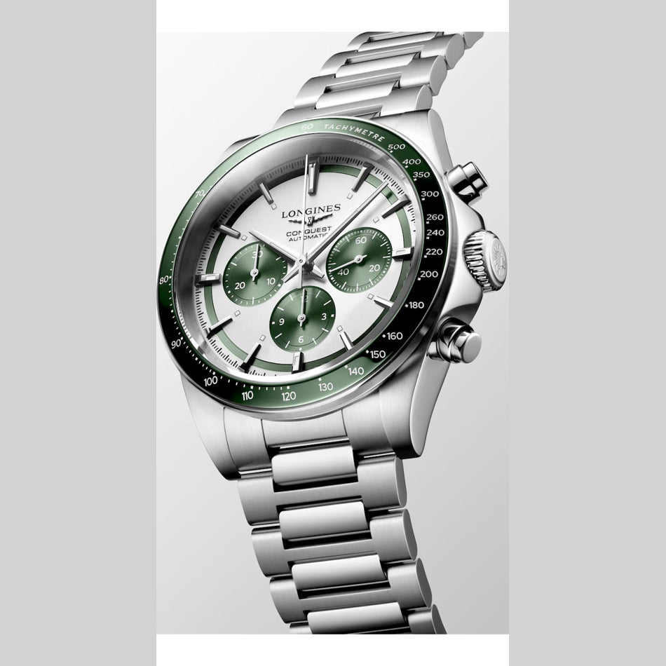 Longines L3.835.4.02.6 Conquest Silver Dial on Bracelet