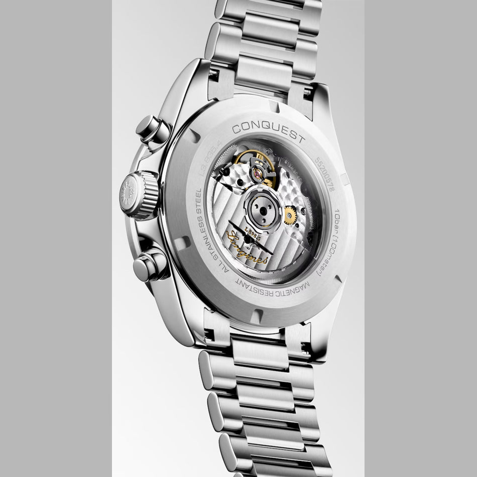 Longines L3.835.4.02.6 Conquest Silver Dial on Bracelet