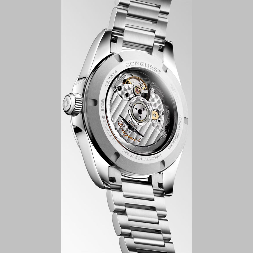 Longines L3.720.4.72.6 Conquest Silver Dial on Bracelet