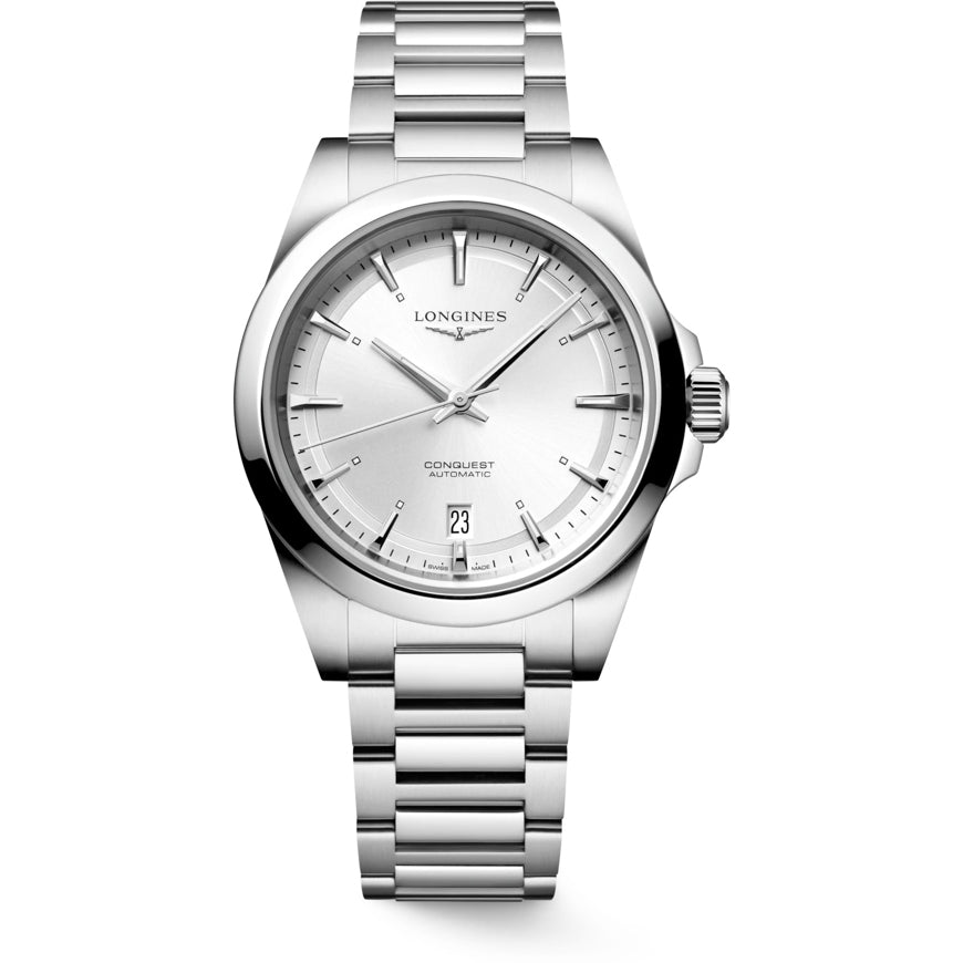 Longines L3.720.4.72.6 Conquest Silver Dial on Bracelet
