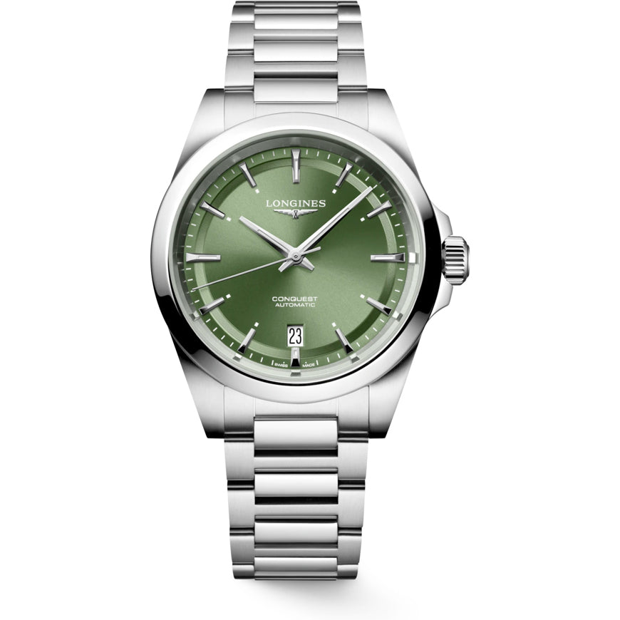 Longines L3.720.4.02.6 Conquest Sunray Green Dial on Bracelet