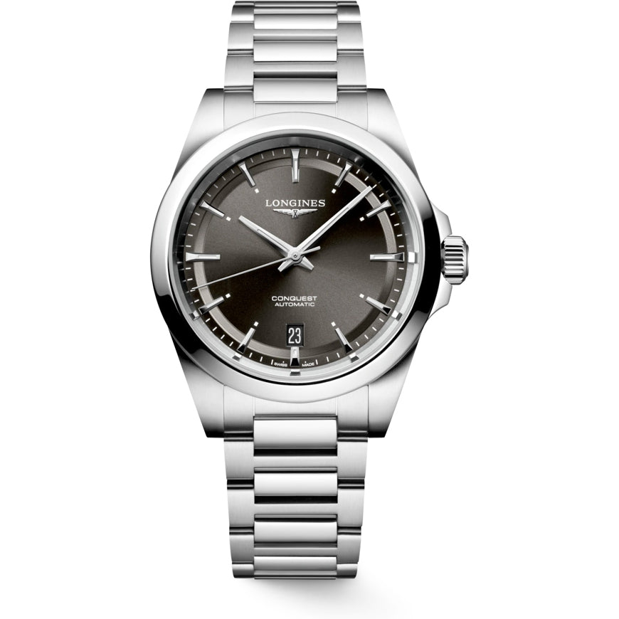 Longines L3.720.4.52.6 Conquest Sunray Black Dial on Bracelet