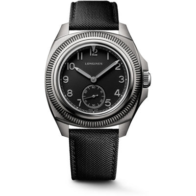 Longines L2.838.1.53.2 Pilot Majetek Black Dial on Strap