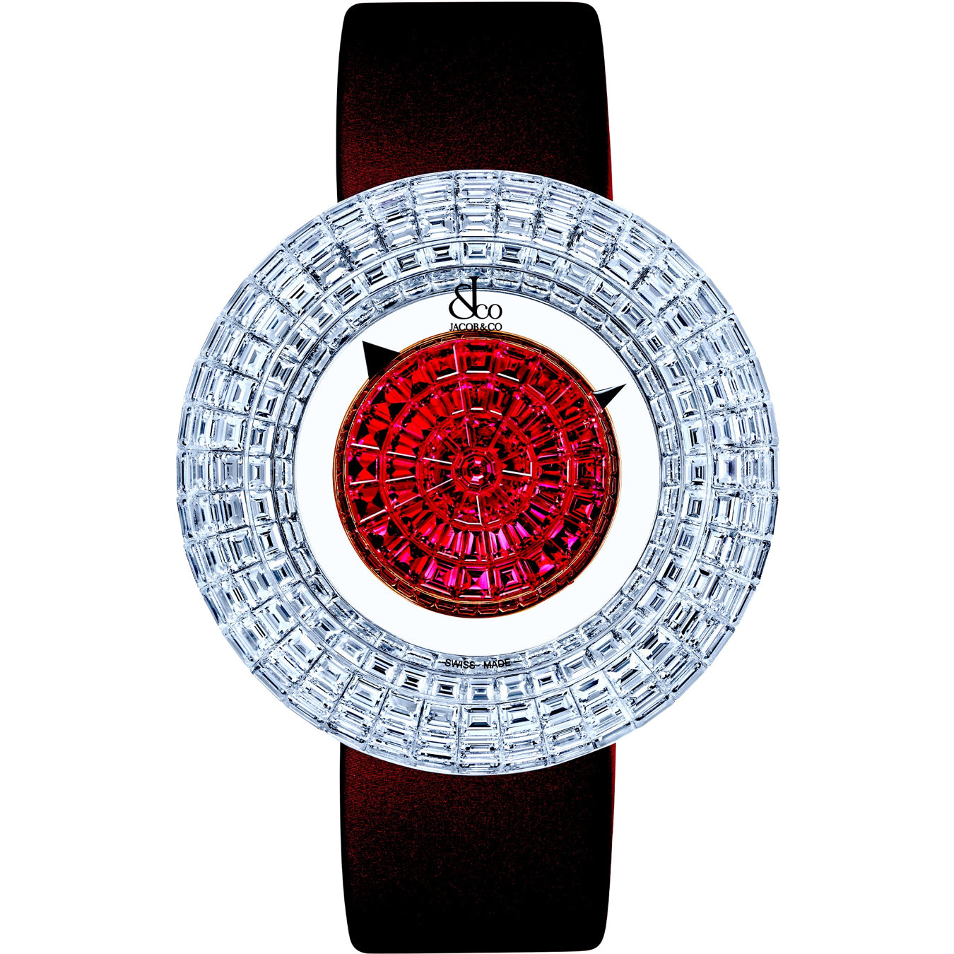 Jacob & Co. Brilliant Mystery Rubies White Gold on Strap 44mm