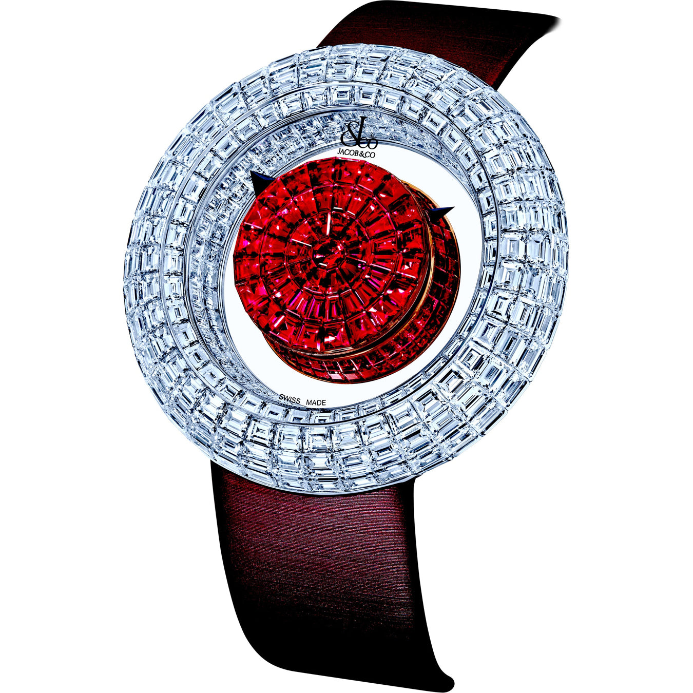 Jacob & Co. Brilliant Mystery Rubies White Gold on Strap 44mm