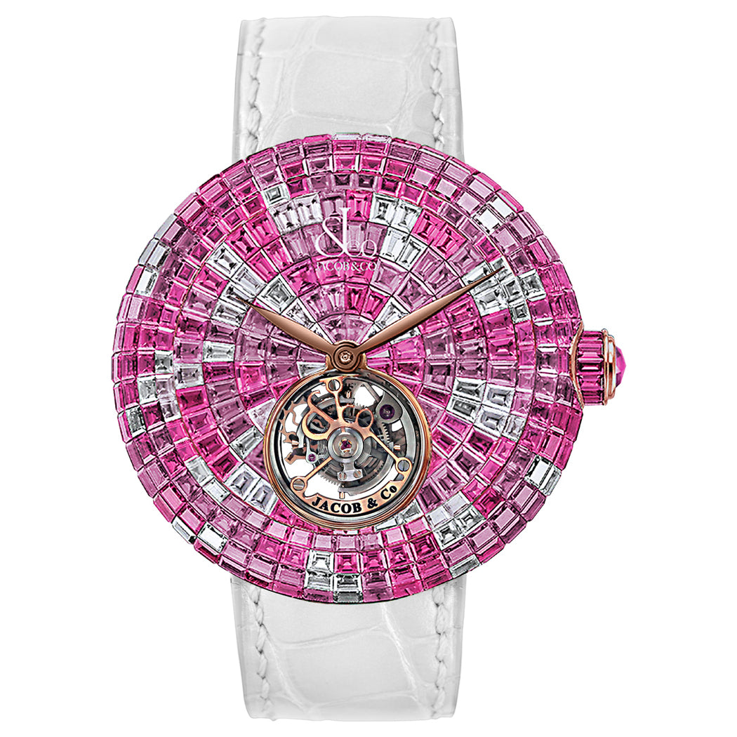 Jacob & Co. Brilliant Flying Tourbillon Pink Camouflage White Gold on Strap
