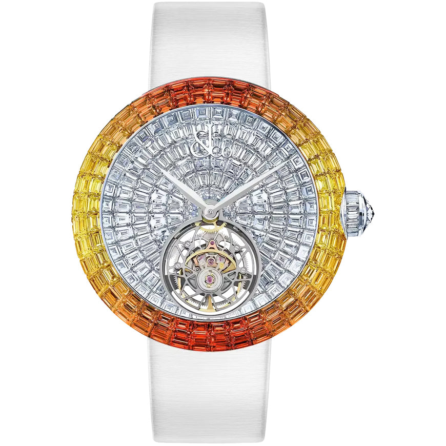 Jacob & Co. Brilliant Flying Tourbillon Orange Degrade White Gold on Strap