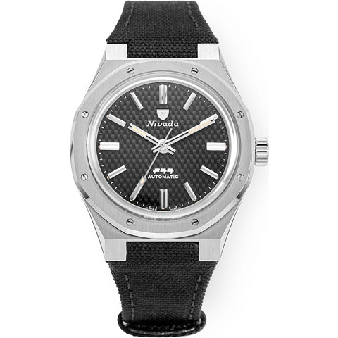 Nivada Grenchen F77 Black Dial No Date on Strap