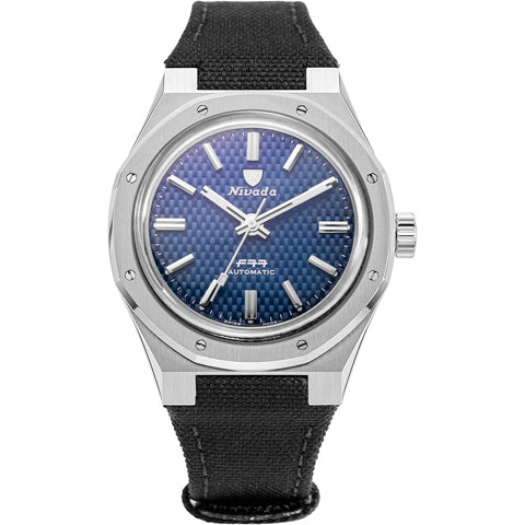 Nivada Grenchen F77 Blue Dial No Date on Strap