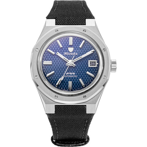 Nivada Grenchen F77 Blue Dial Date on Strap