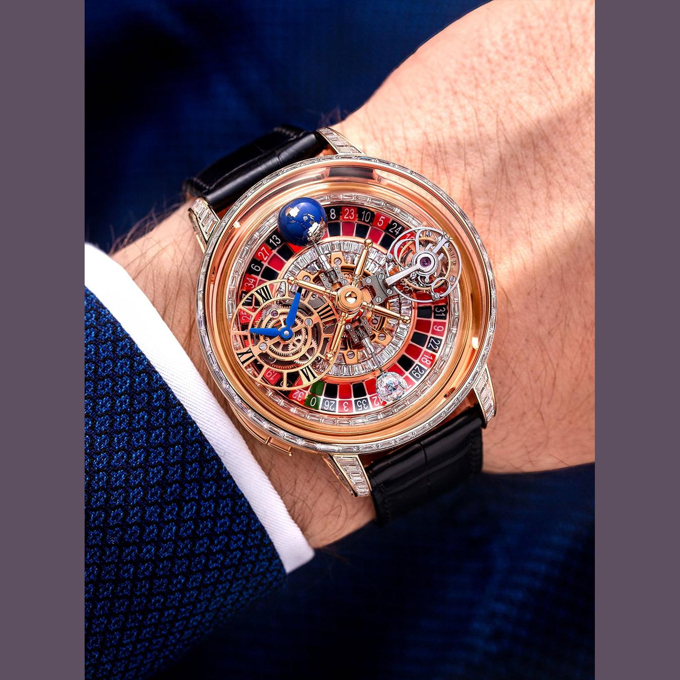 Jacob & Co. Astronomia Casino Rose Gold Baguette on Strap