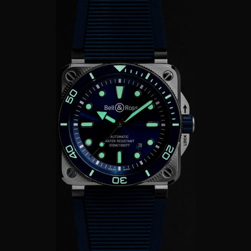 Bell & Ross BR03A-D-BLU-ST/SRB BR 03 Diver Blue Steel Rubber Strap