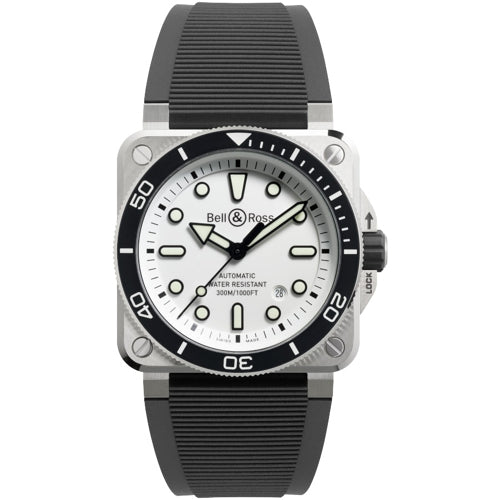 Bell & Ross ラバーベルト ホワイト XS Bell & Ross BR03A-D-WH-ST/SRB Diver White Steel Rubber Strap