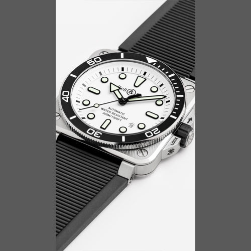 Bell & Ross BR03A-D-WH-ST/SRB Diver White Steel Rubber Strap