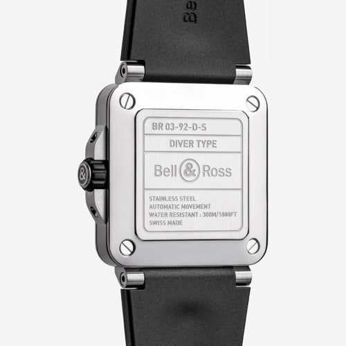 Bell & Ross BR03A-D-BL-ST/SRB Diver Black Steel Rubber Strap