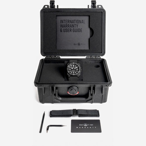 Bell & Ross BR03A-D-BL-CE/SRB Diver Black Matte Ceramic Rubber Strap