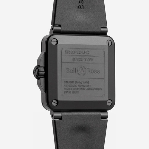 Bell & Ross BR03A-D-BL-CE/SRB Diver Black Matte Ceramic Rubber Strap