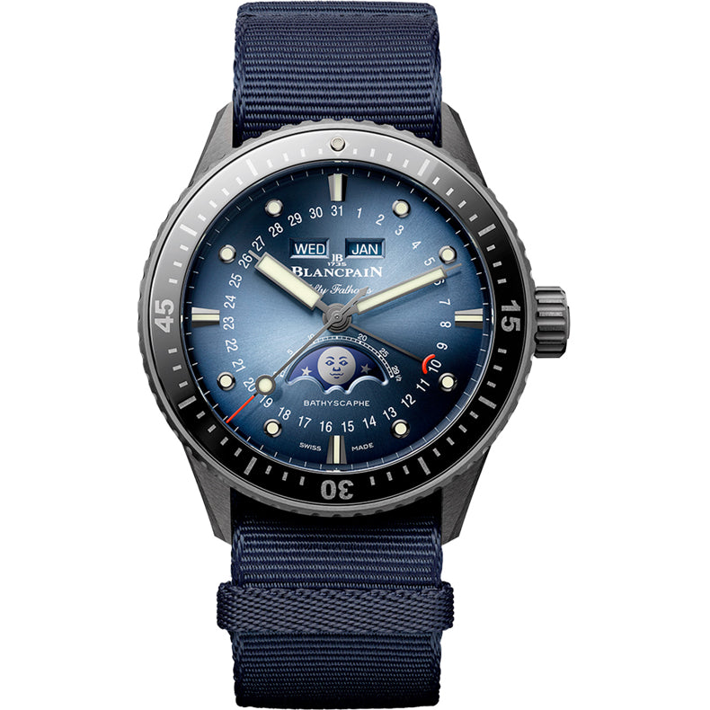 Blancpain 5054 0140 NAOA Bathyscaphe Quantième Complet Phases de Lune Blue Dial