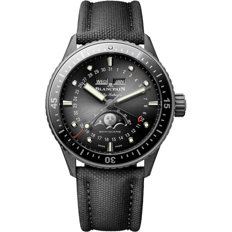 Blancpain 5054 0130 B52A Bathyscaphe Quantième Complet Phases de Lune Black Dial