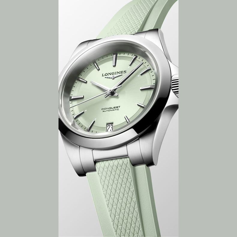 Longines L3.430.4.02.9 Conquest Sunray Green Dial on Strap