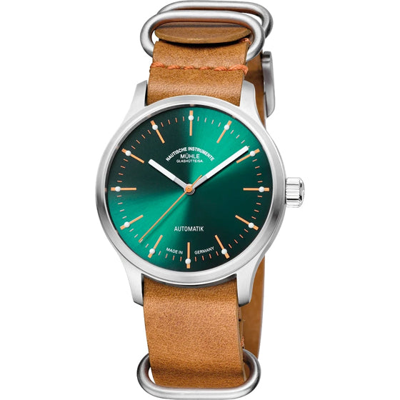 Mühle Glashütte M1-40-76-NB-L Panova Green Steel on Strap