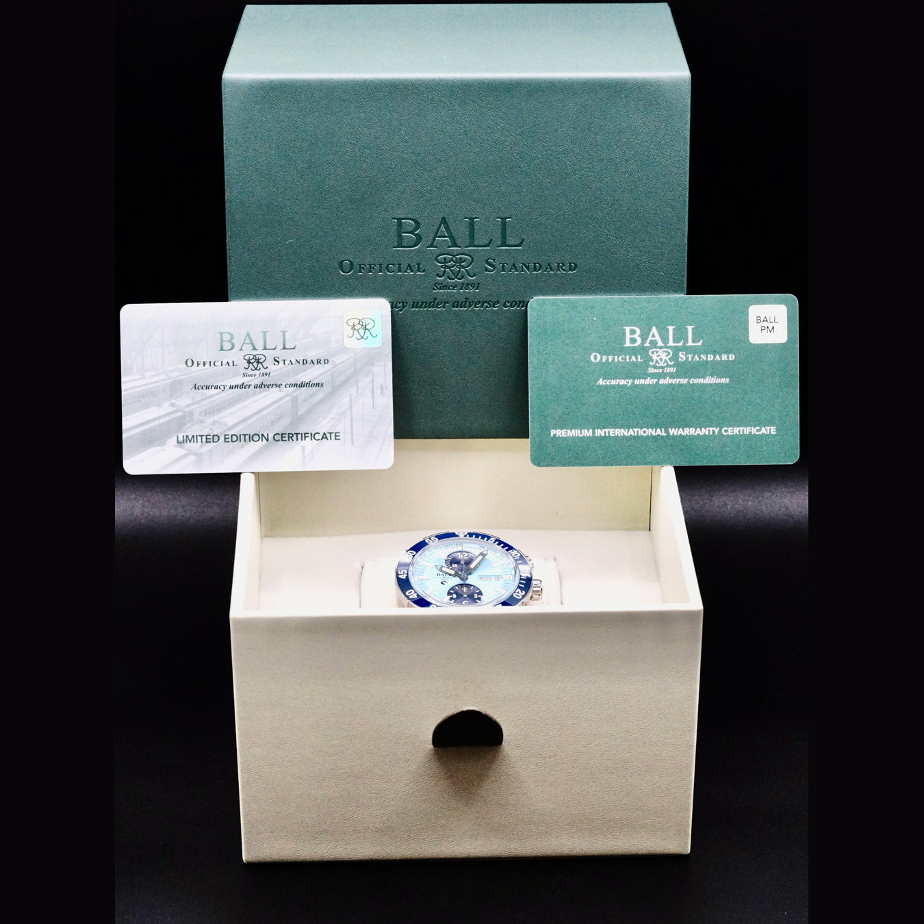Ball DC3030C-S3-IBEBE Roadmaster Rescue Chronograph Ice Blue Dial 42mm